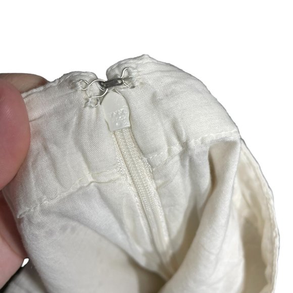 100% Cotton Eyelet Skirt NEW 12 Knee Length Ivory Cream Scalloped Broderie Lace - Picture 11 of 15